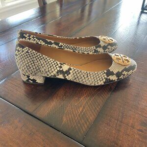 Tory Burch Chelsea Ballet Snakeskin Print Flats